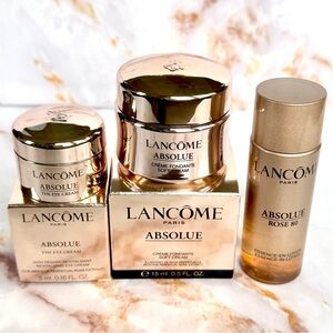 Lancome Absolue Set - The Eye Cream, Soft Cream, Rose 80 Essence-In-Lotion Toner